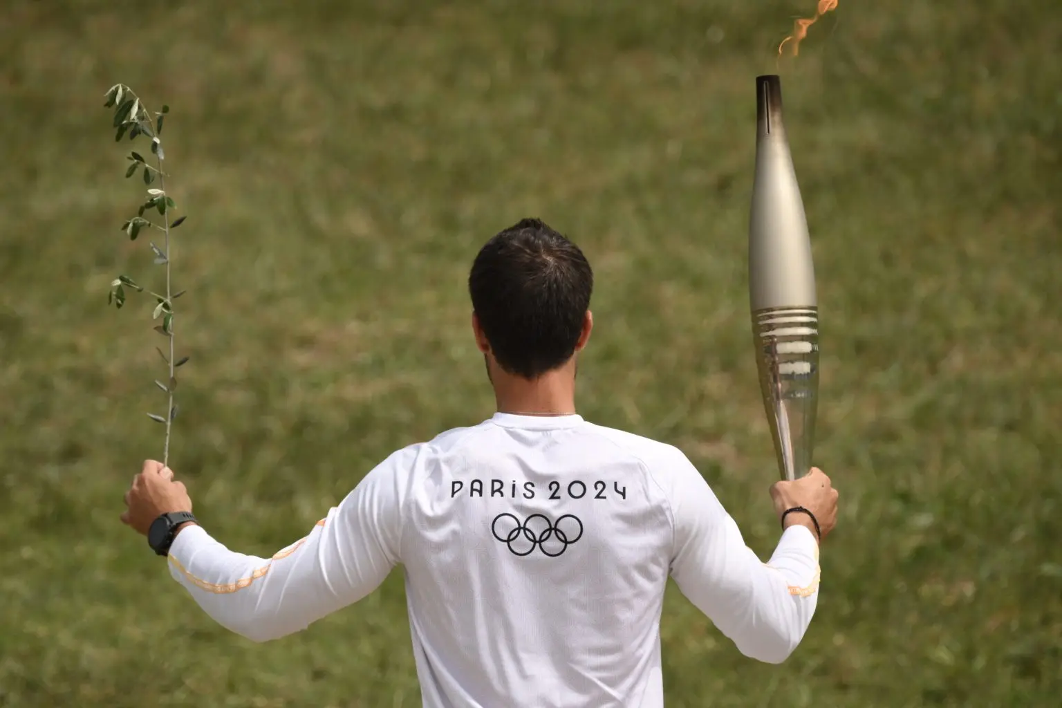 The sacred flame for the Paris 2024 Olympics was lit Tuesday in Olympia, Greece, the birthplace of the ancient Games, in a ceremony