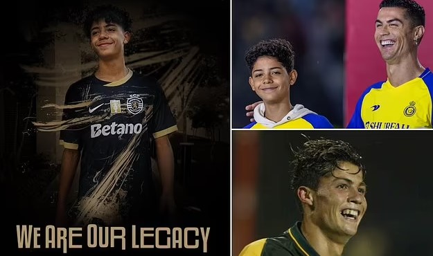 Cristiano Ronaldo's Son Models New Sporting Lisbon Kit... As Fans Hail 'Beautiful' No 7 Inspired Shirt