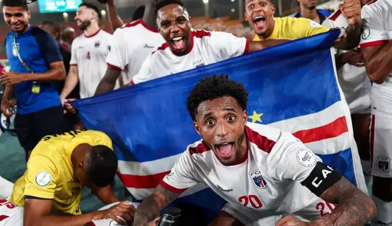 Cape Verde players celebrate World Cup qualification after 3-0 win over Eswatini