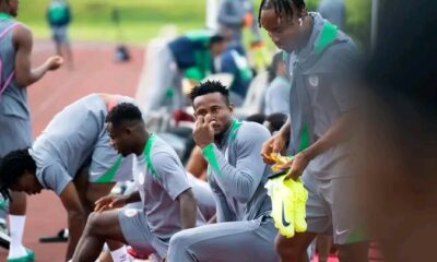 Zaidu Sanusi in Super Eagles training gear ahead of Nigeria’s 2026 World Cup qualifier against Lesotho in Polokwane, South Africa.