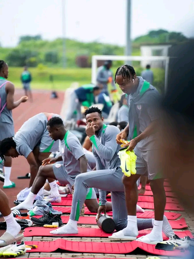 Zaidu Sanusi in Super Eagles training gear ahead of Nigeria’s 2026 World Cup qualifier against Lesotho in Polokwane, South Africa.
