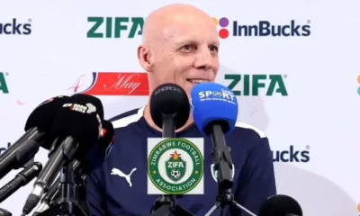 Zimbabwe head coach Michael Nees speaks at a press conference ahead of the 2026 FIFA World Cup qualifier against South Africa.