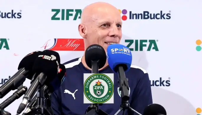 Zimbabwe head coach Michael Nees speaks at a press conference ahead of the 2026 FIFA World Cup qualifier against South Africa.