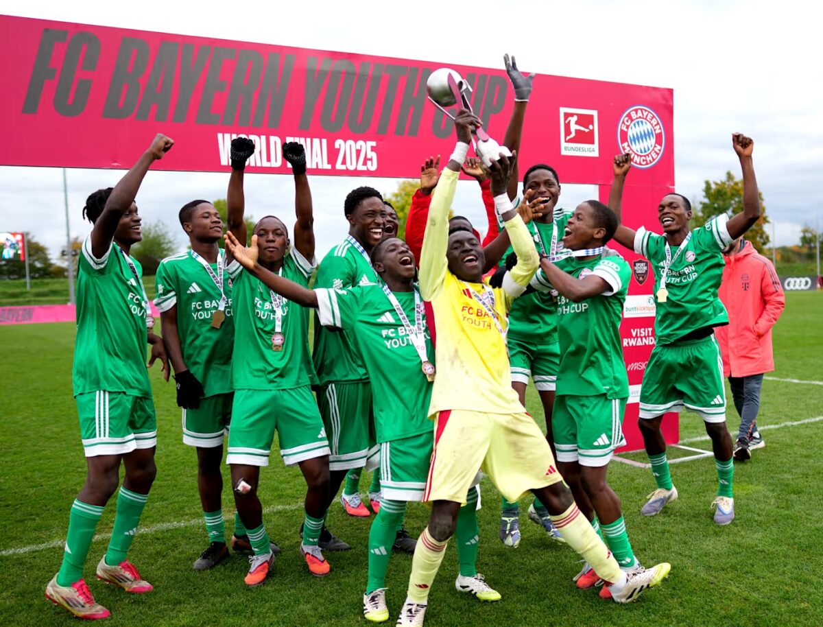 Team Nigeria celebrates after winning the 2025 FC Bayern U-16 Youth Cup
