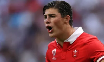 Louis Rees-Zammit in action for Wales rugby team after NFL return