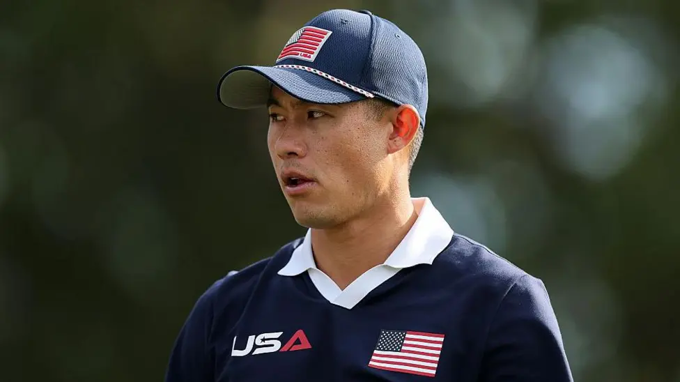 Collin Morikawa at the Ryder Cup, addressing media after admitting American fans crossed the line with abuse during Europe’s 15-13 victory.