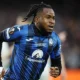 Ademola Lookman celebrates after scoring for Atalanta in a Serie A match
