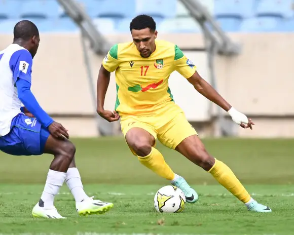 Andreas Hountondji focused during Benin vs Rwanda World Cup 2026 qualifying match