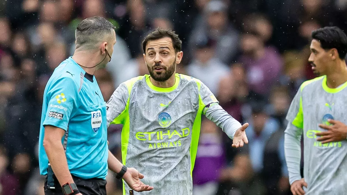 Bernardo Silva reacts after Manchester City’s loss to Aston Villa at Villa Park