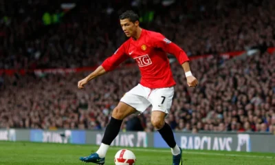 Cristiano Ronaldo smiling during his second spell at Manchester United