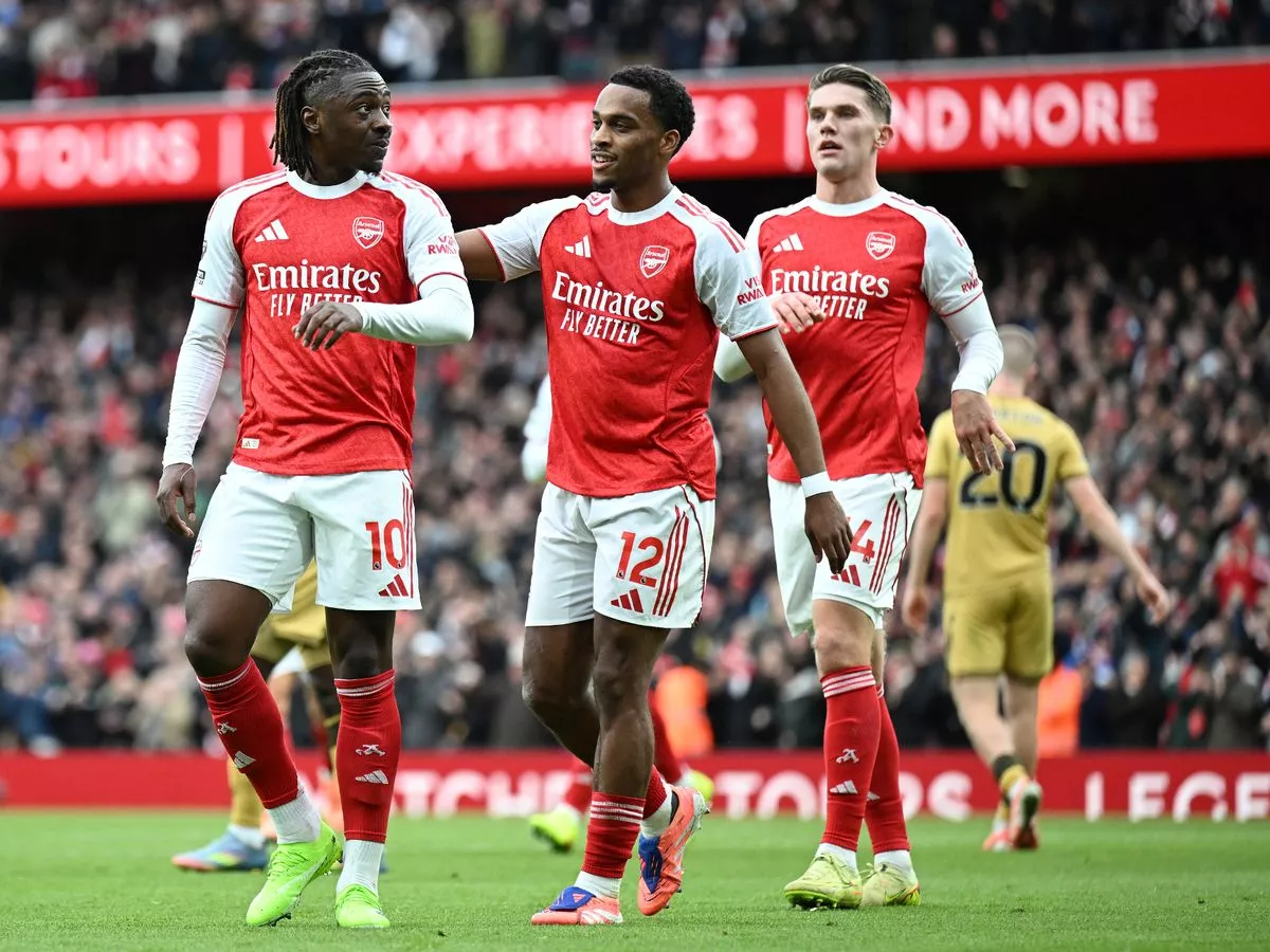 Ebere Eze Celebrates Scoring For Arsenal Against Crystal Palace