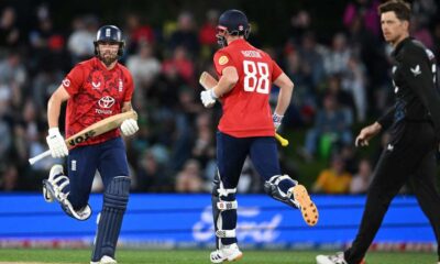 England cricket team celebrates T20 series win against New Zealand in Auckland despite rain