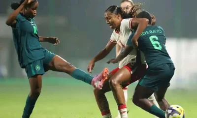 Flamingos head coach Bankole Olowookere reacting after Nigeria’s 4-1 loss to Canada at the 2025 FIFA U-17 Women’s World Cup.