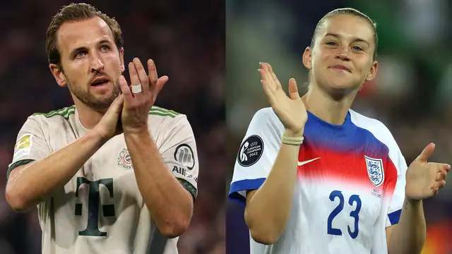 Harry Kane and Alessia Russo smiling as they deliver inspiring messages on World Mental Health Day 2025, encouraging people to speak up about mental health
