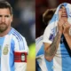 Lionel Messi cheering Argentina from the stands during the FIFA U20 World Cup final