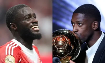 "Ousmane Dembélé lifts the 2025 Ballon d’Or trophy as PSG and France teammate Dayot Upamecano hails his childhood friend with emotional tribute."