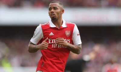 Gabriel Jesus training on the pitch as he nears full recovery from injury