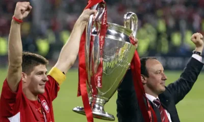 Hernan Crespo reacts during AC Milan vs Liverpool 2005 Champions League Final