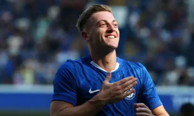 Liam Delap Holding Chelsea Shirt After Transfer Move From Ipswich