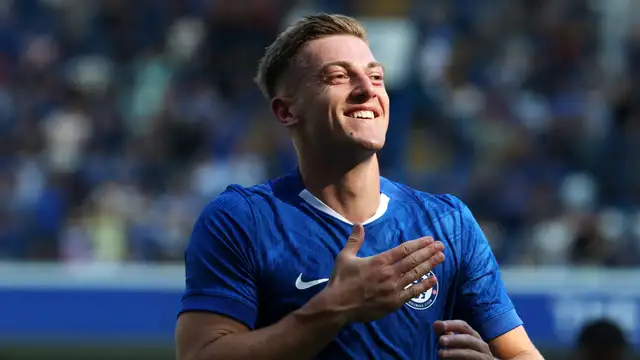 Liam Delap Holding Chelsea Shirt After Transfer Move From Ipswich