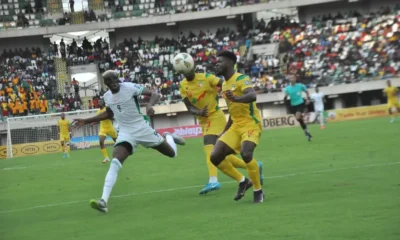 Victor Osimhen celebrates after scoring against Benin Republic in Uyo during World Cup qualifiers