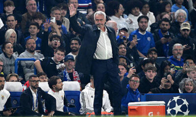 Jose Mourinho on the sidelines during a Benfica match looking focused