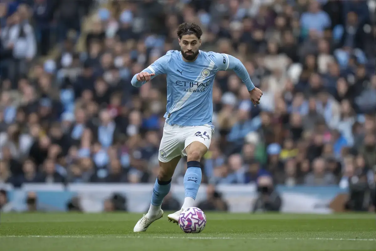 Josko Gvardiol celebrating during a Manchester City match after returning to centre-back position