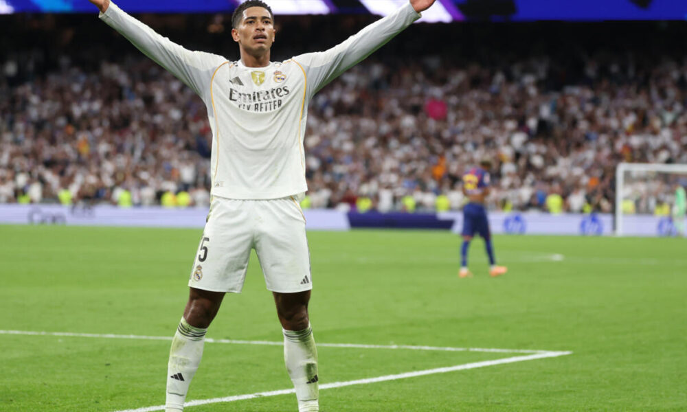 Jude Bellingham Celebrates Goal For Real Madrid Against Barcelona