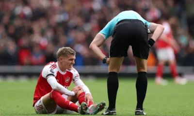 Martin Odegaard training on an anti-gravity treadmill during his Arsenal injury recovery.