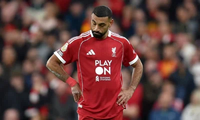 Mohamed Salah in action during Liverpool’s Champions League clash with Eintracht Frankfurt