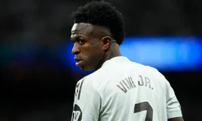 Nantes coach Luis Castro laughs while discussing Vinicius Junior transfer rumors.