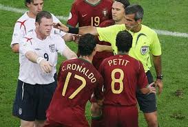 Wayne Rooney and Cristiano Ronaldo during the 2006 World Cup match between England and Portugal