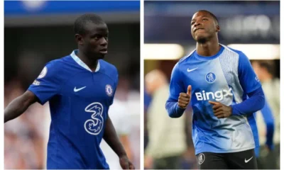 “Moise Caicedo celebrating after scoring for Chelsea as John Mikel Obi compares him to N’Golo Kante”