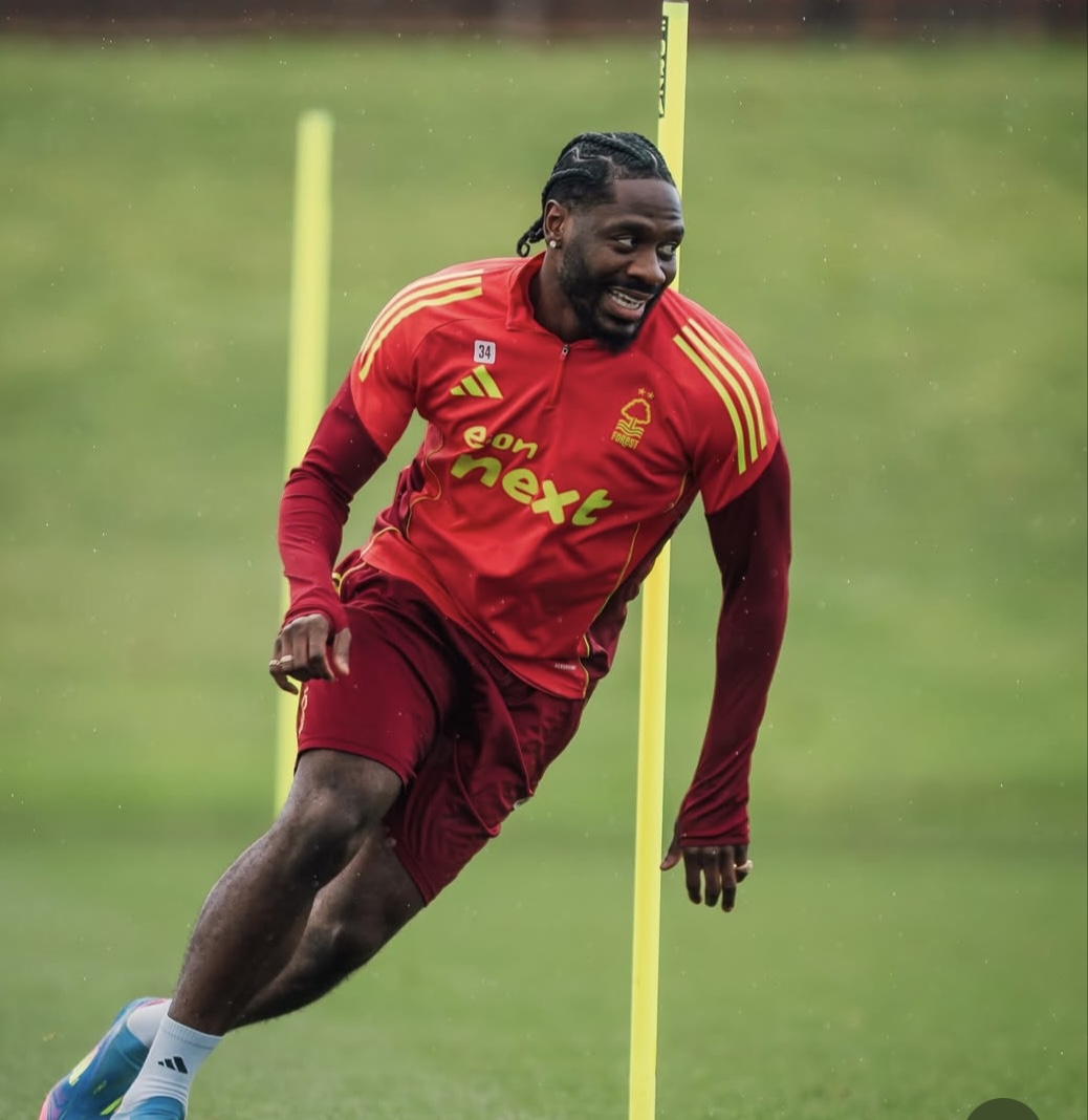 Ola Aina in Nottingham Forest training before injury setback