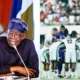 President Bola Tinubu addressing sports matters during a national briefing.