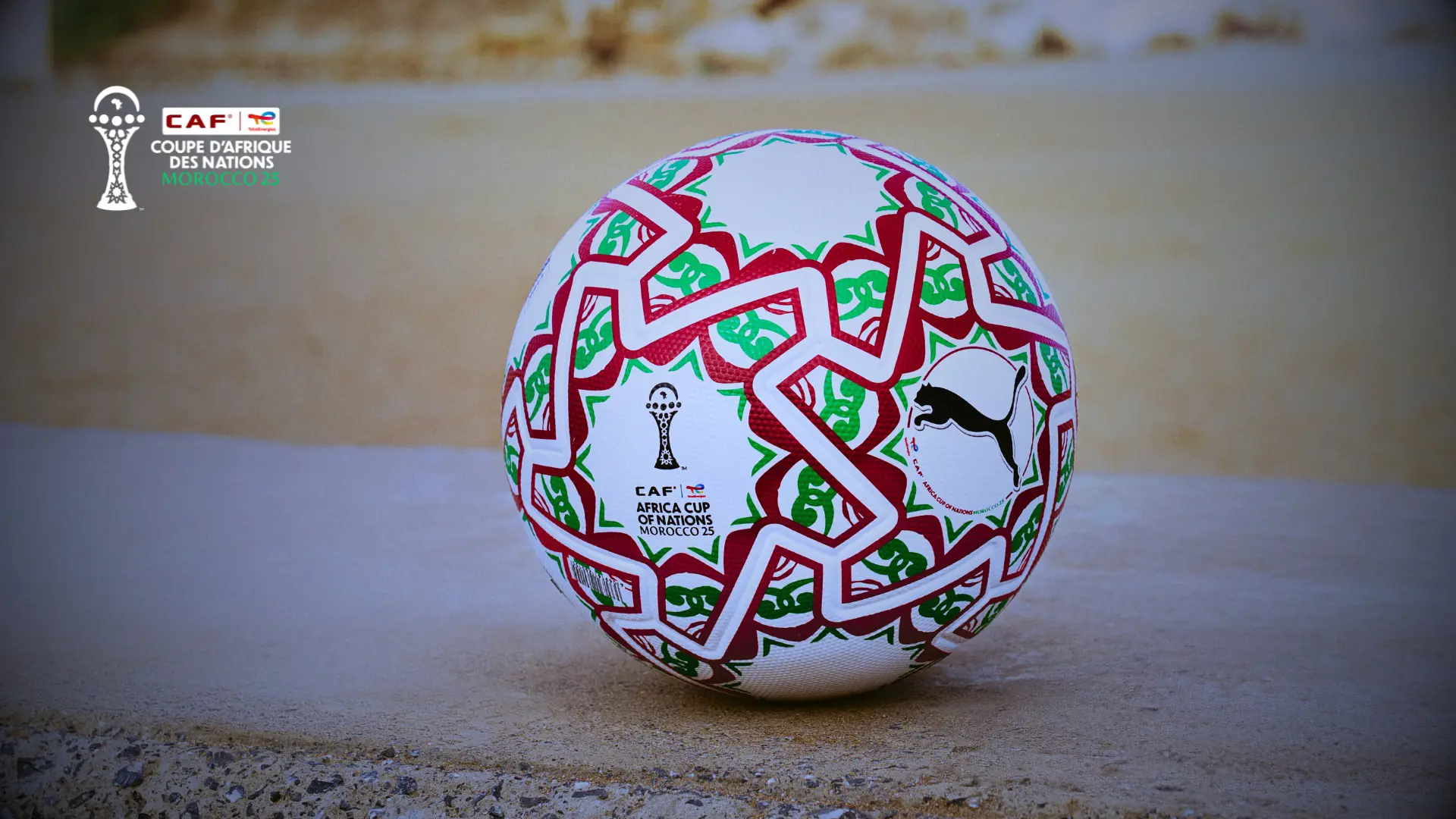 AFCON 2025 official match ball ITRI inspired by Moroccan zellij design