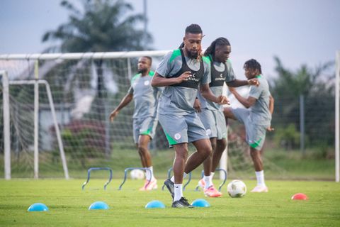 Alex Iwobi with Super Eagles squad training in Morocco ahead of World Cup playoffs