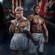 Anthony Joshua and Jake Paul face-off poster ahead of December 19 boxing match.
