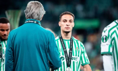 Antony celebrating a goal for Real Betis after rejecting Bayern Munich
