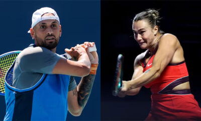 Aryna Sabalenka and Nick Kyrgios face off in Battle of the Sexes exhibition match in Dubai