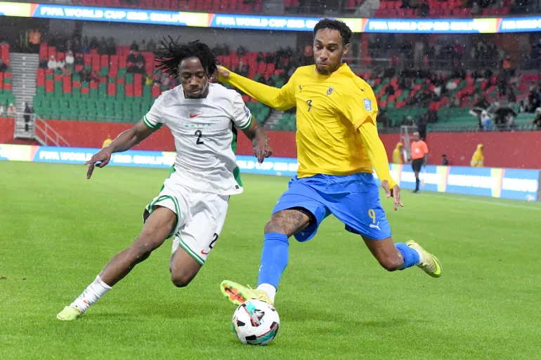 Benjamin Fredrick in action for Nigeria against Gabon