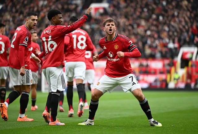 Benjamin Sesko Celebrating A Goal For Manchester United At Old Trafford