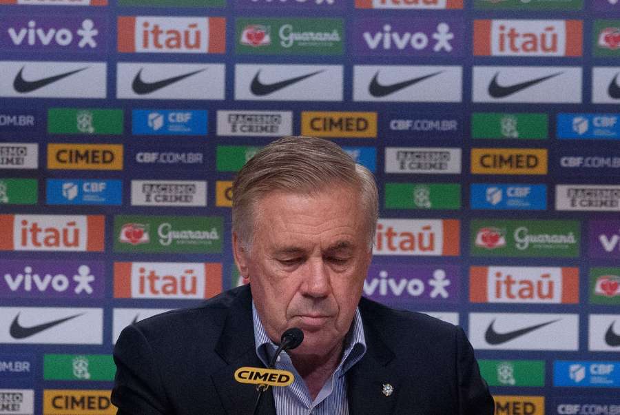 Carlo Ancelotti speaking about Vinicius Jr during Brazil press conference