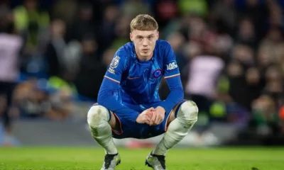 Cole Palmer looking frustrated during a Chelsea match