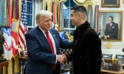 Cristiano Ronaldo Standing With President Donald Trump During White House Visit