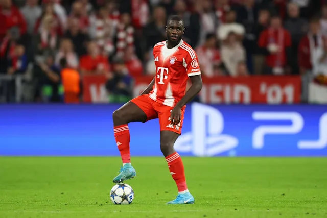 Dayot Upamecano playing for Bayern Munich during a Bundesliga match