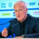 Didier Deschamps speaking at press conference for France national team