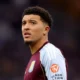 Jadon Sancho looks frustrated during Aston Villa’s Europa League match against Maccabi Tel Aviv