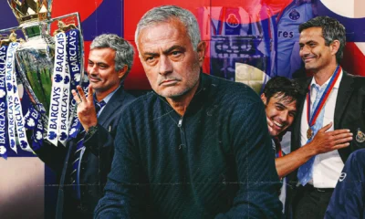 Jose Mourinho comforting Benfica player Samuel Dahl after Champions League loss to Bayer Leverkusen