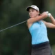 Kai Trump Taking A Swing During Her LPGA Debut At The Annika Tournament